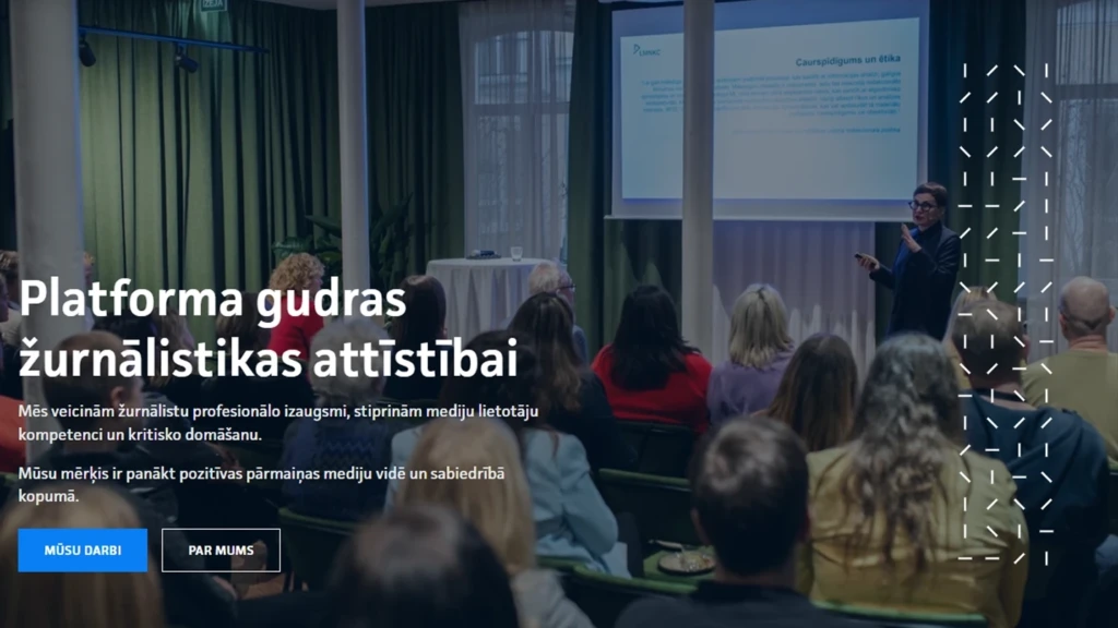 Baltijas Mediju izcilības centra mājaslapa