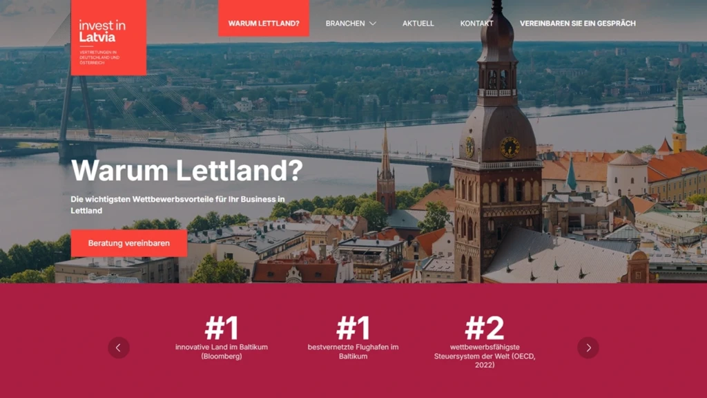 Latvijas Investīciju un attīstības aģentūras filiāles mājaslapa